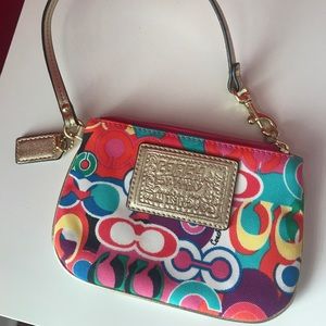 🌈 Coach Poppy C glam Sm Multi-color Wristlet